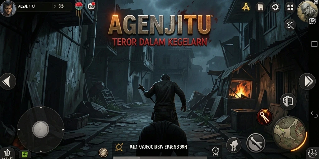 Tampilan gameplay menegangkan di AGENJITU dengan suasana Horror yang mencekam.