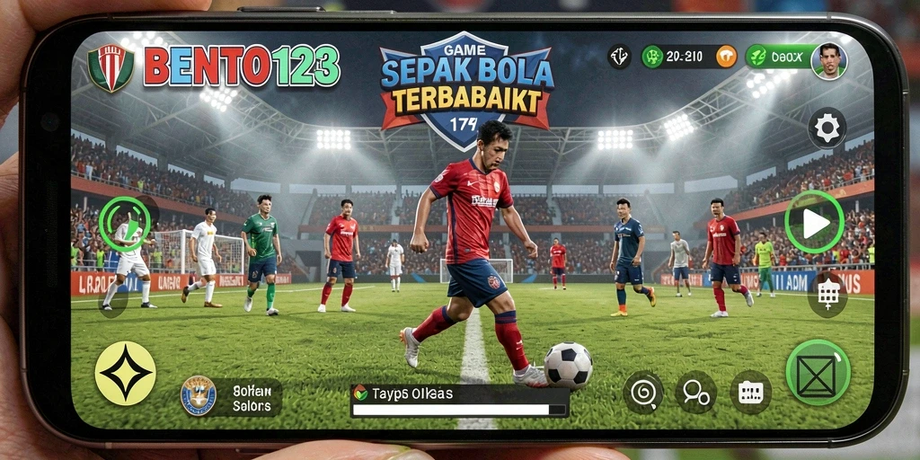 Tangkapan layar BENTO123 menampilkan aksi seru di lapangan sepak bola.