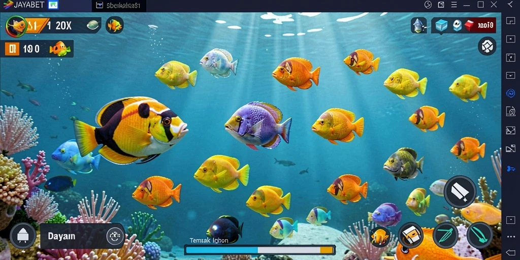 Screenshot gameplay JAYABET menampilkan aksi Tembak Ikan yang mendebarkan.