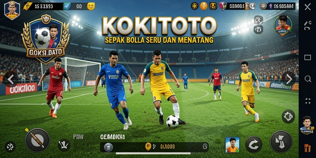 Tampilan gameplay intens di lapangan sepak bola
