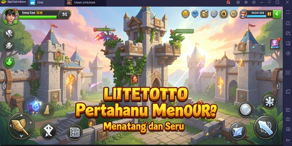 Screenshot gameplay menara LITETOTO dalam aksi Tower Defense
