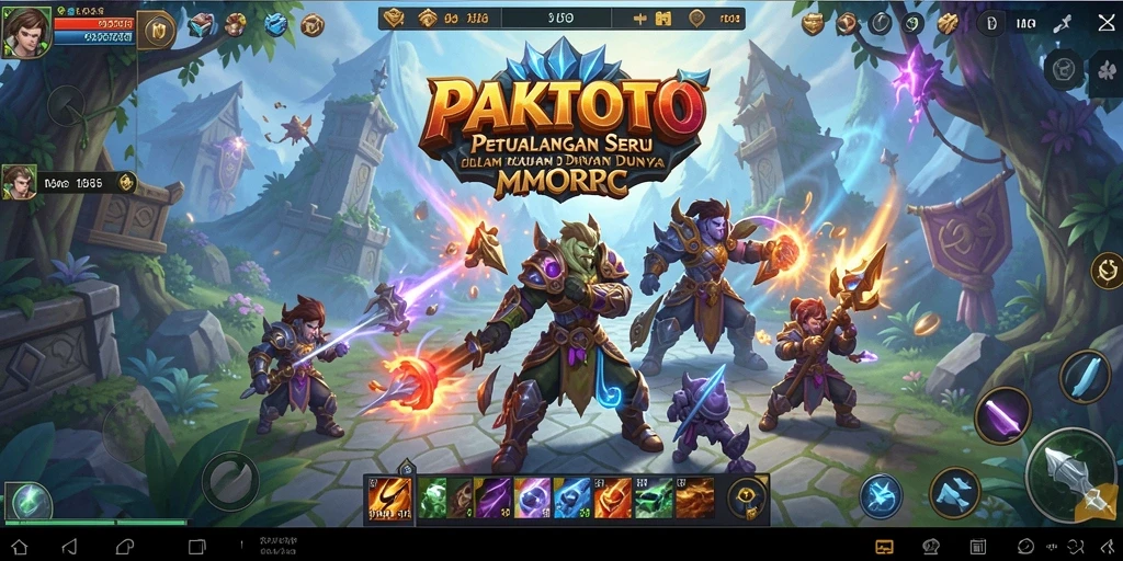 Screenshot PAKTOTO menampilkan aksi pertarungan seru dalam MMORPG.