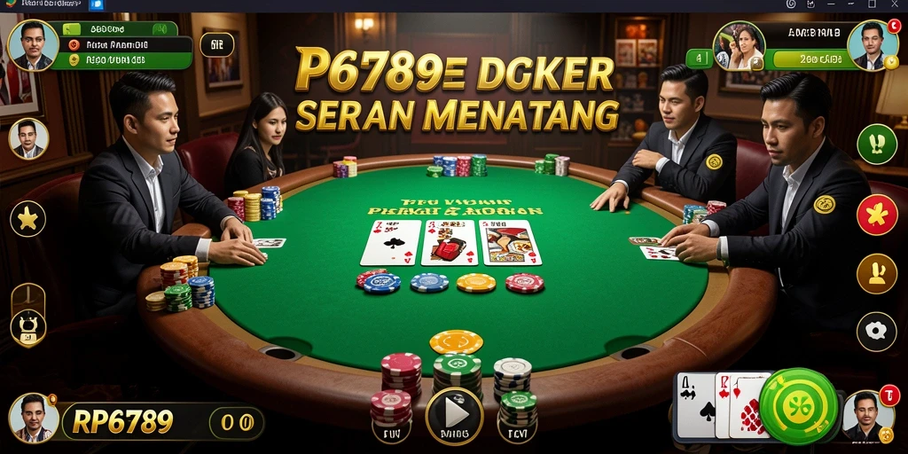 Screenshot gameplay Poker yang seru dan mendebarkan.