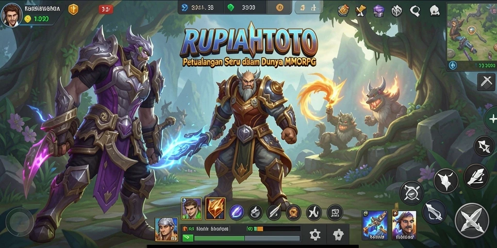 Screenshot gameplay RUPIAHTOTO yang menampilkan pertempuran seru di dunia MMORPG.
