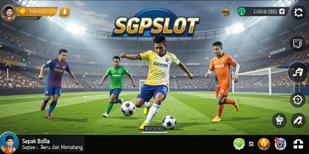 Tampilan gameplay SGPSLOT yang menegangkan di lapangan sepak bola.