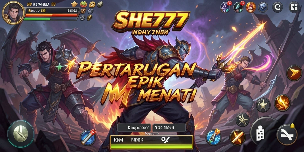Tampilan gameplay menarik dari SHE777 saat pertarungan sengit berlangsung.