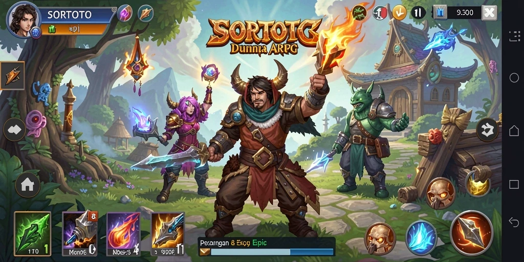 Tangkapan layar SORTOTO menampilkan aksi pertempuran seru dalam gameplay ARPG.