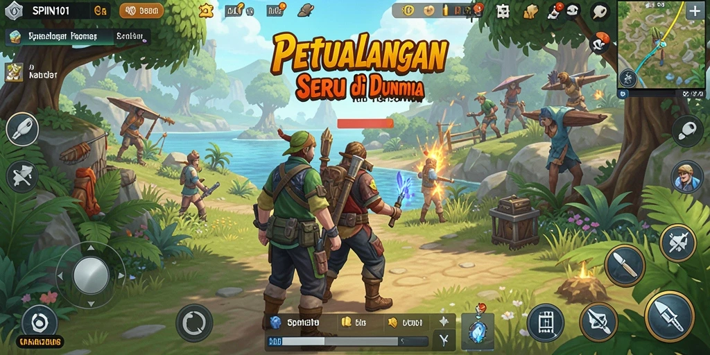 Tampilan seru gameplay SPIN101 dalam dunia terbuka yang menakjubkan.
