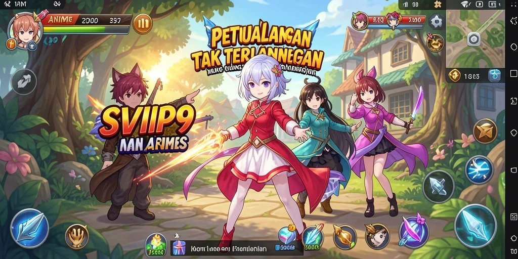 Tampilan gameplay yang memukau di SVIP9 dengan karakter Anime.