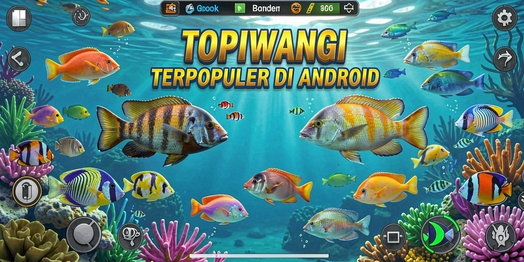 Tangkapan layar gameplay TOPIWANGI yang menarik dalam aksi Tembak Ikan.