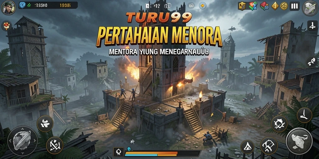 Gameplay TURU99 yang seru dalam pertahanan menara.