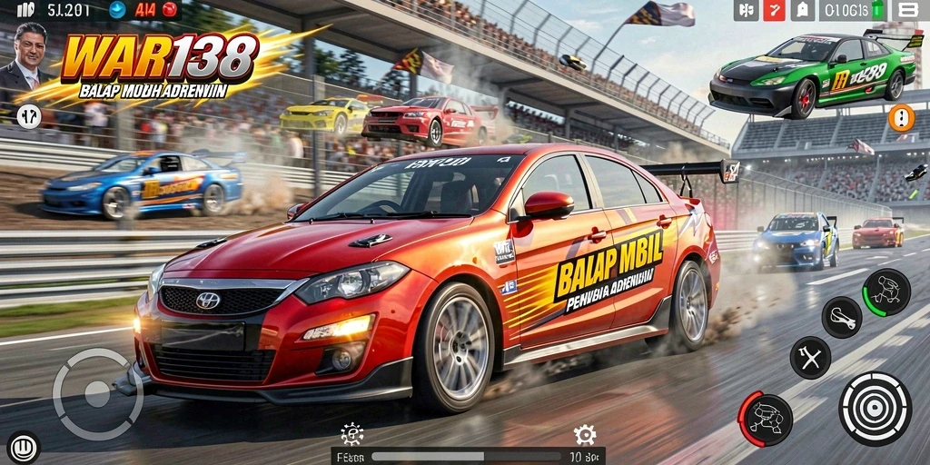 Gameplay seru dalam balapan mobil yang menegangkan