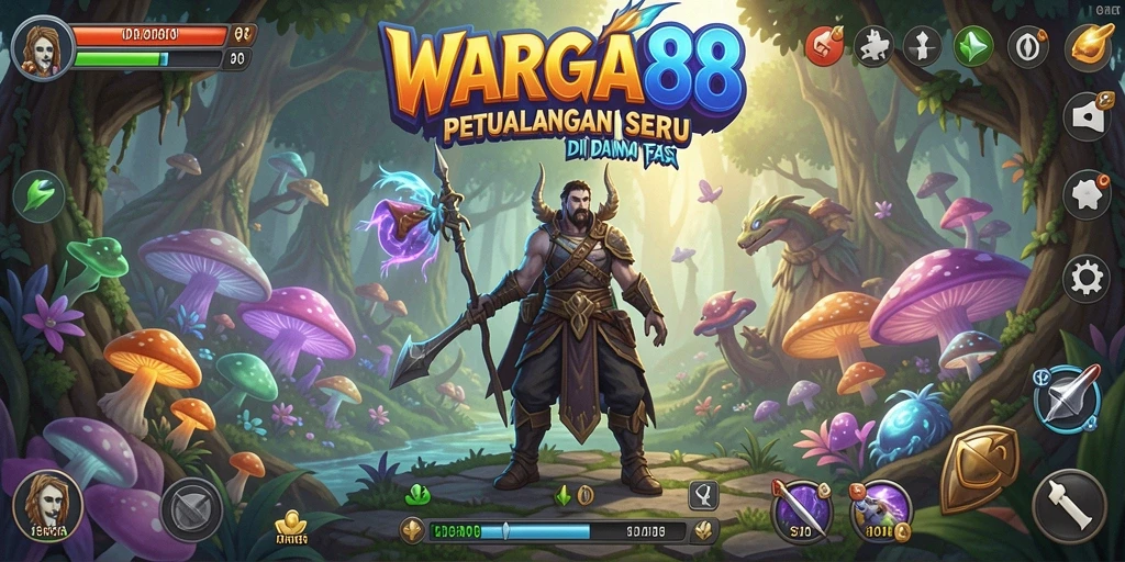 Tampilan gameplay seru di dunia fantasi WARGA88.